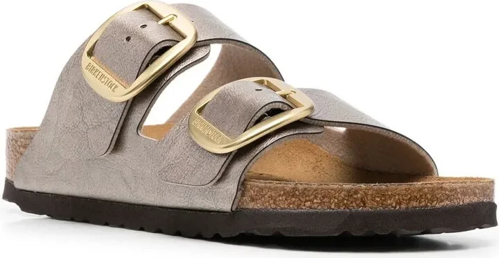 Metallic-Effect Flat Sandals - Image 2