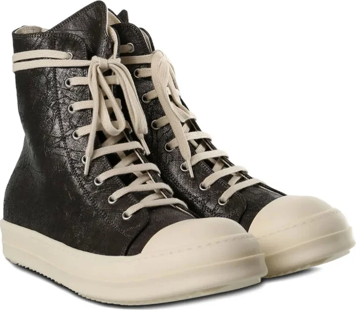 Metallic-Effect Lace-Up Sneakers - Image 2