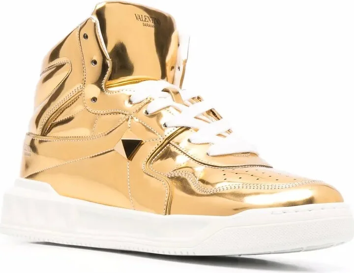 Metallic-Effect Lace-Up Sneakers - Image 2