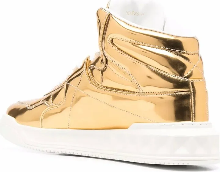Metallic-Effect Lace-Up Sneakers - Image 3