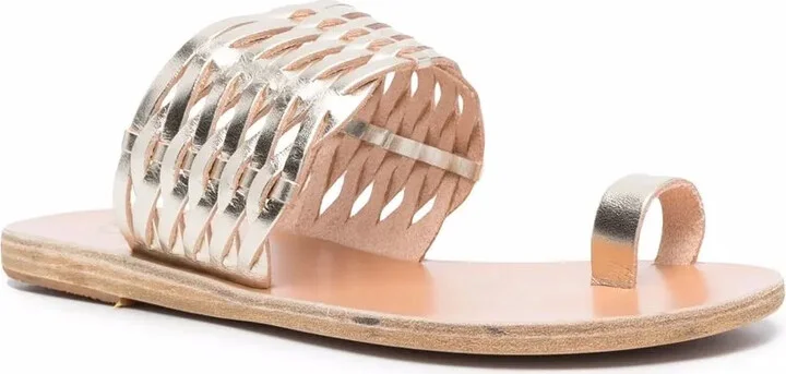 Metallic-Effect Leather Mules - Image 2