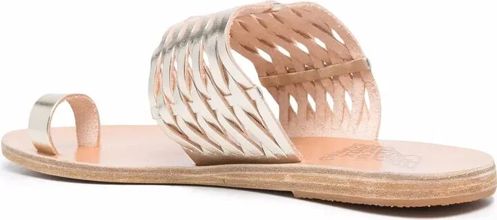 Metallic-Effect Leather Mules - Image 3