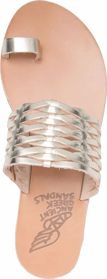 Metallic-Effect Leather Mules - Image 4
