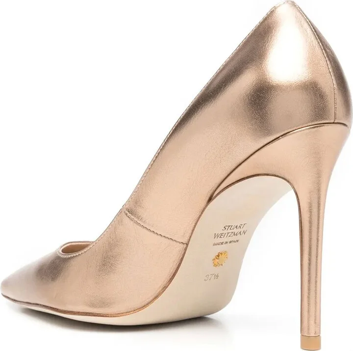 Metallic-Effect Leather Pumps - Image 3