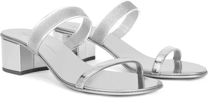 Metallic-Effect Leather Sandals - Image 2