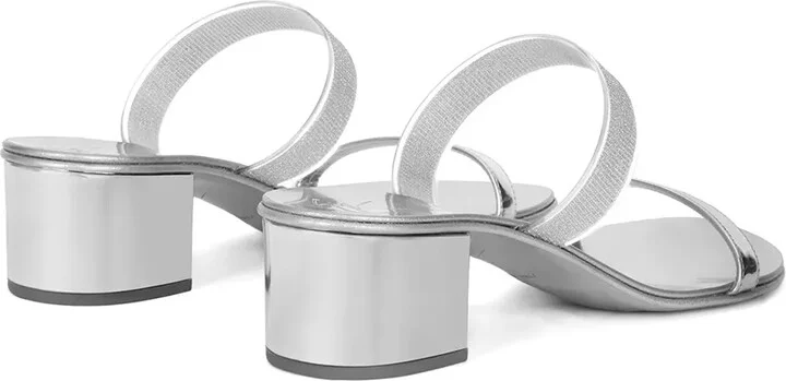 Metallic-Effect Leather Sandals - Image 3