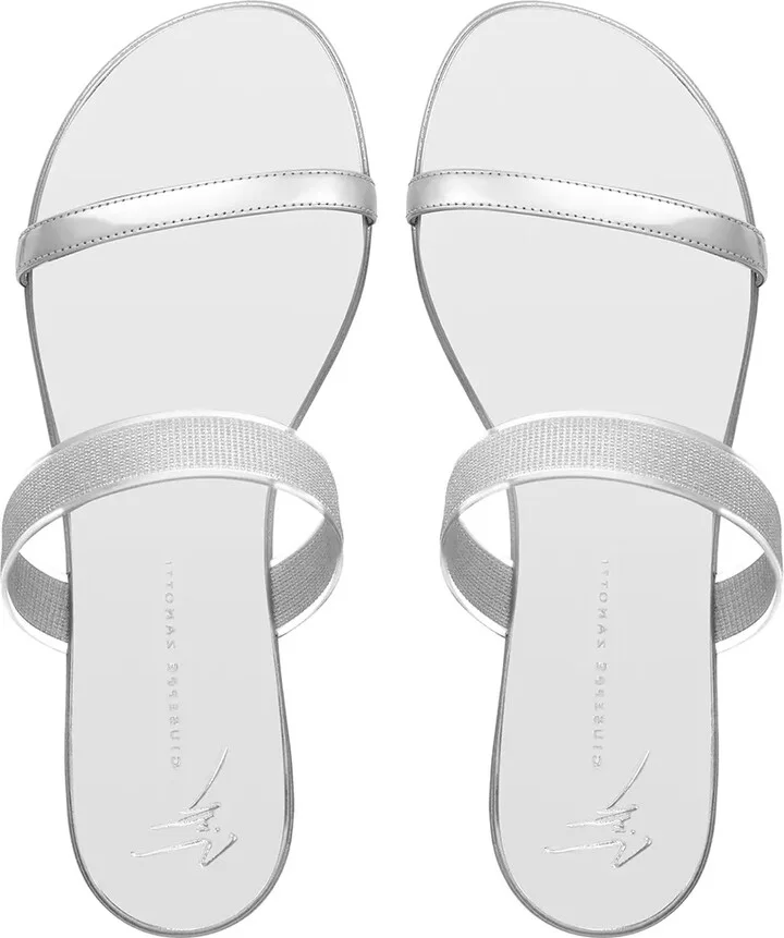 Metallic-Effect Leather Sandals - Image 4