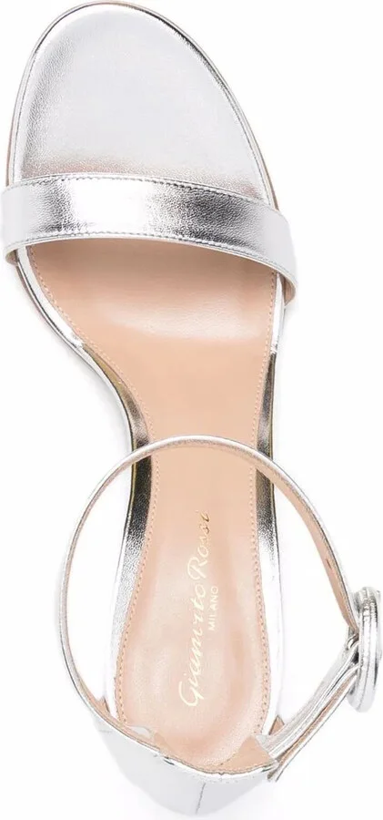 Metallic-Effect Leather Sandals - Image 4