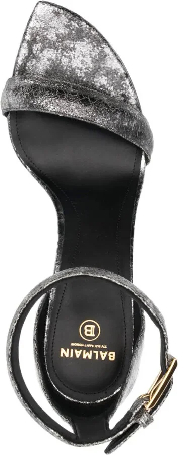 Metallic-Effect Leather Sandals - Image 4