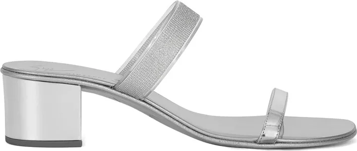 Metallic-Effect Leather Sandals