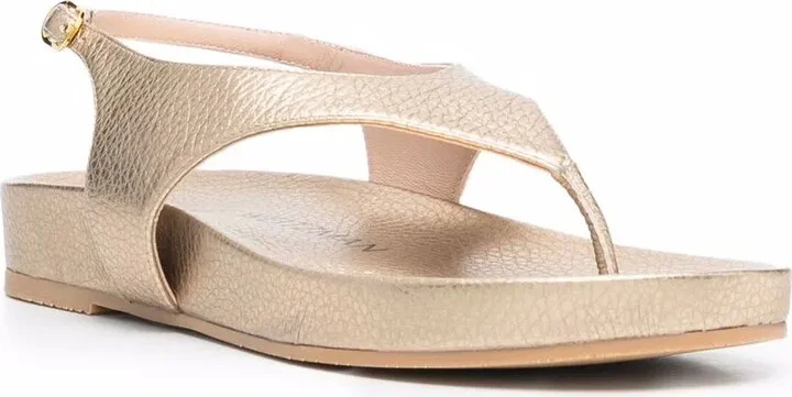 Metallic-Effect Open-Toe Sandals - Image 2