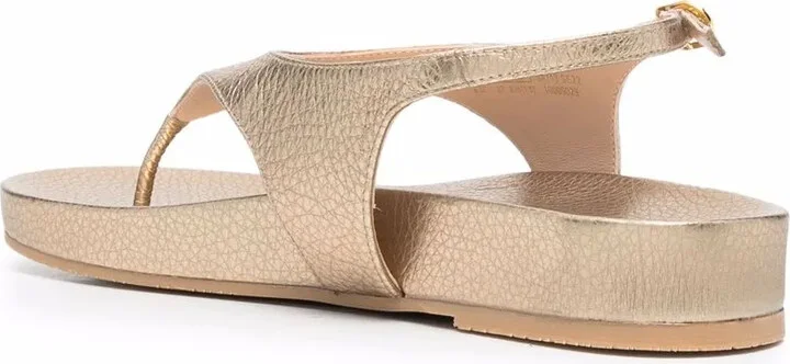 Metallic-Effect Open-Toe Sandals - Image 3