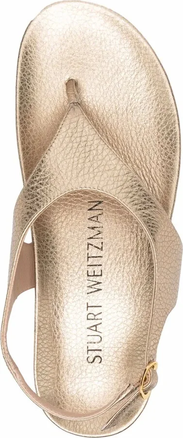 Metallic-Effect Open-Toe Sandals - Image 4