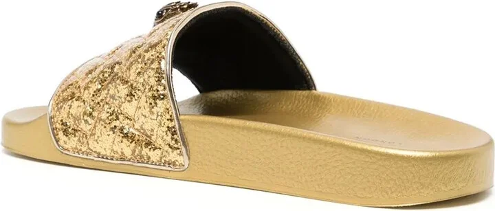 Metallic-Effect Open-Toe Slides - Image 3