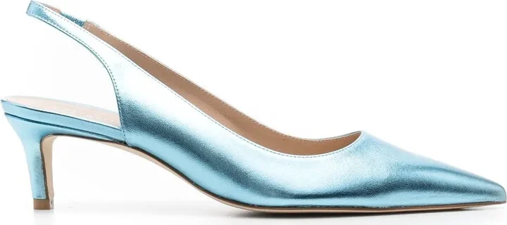 Metallic-Effect Pointed Pums
