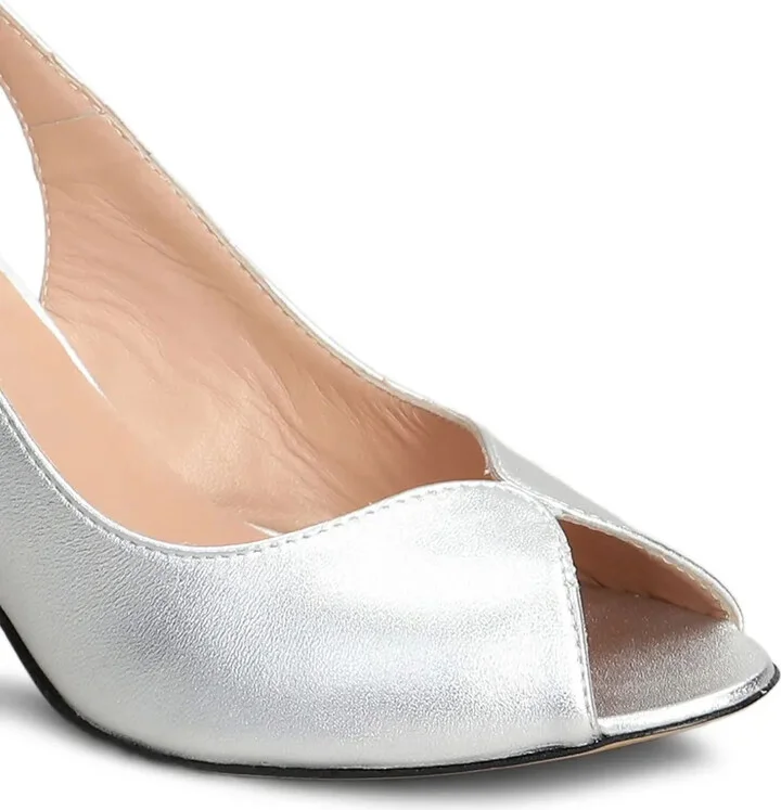 Metallic-Effect Slingback Pumps - Image 5