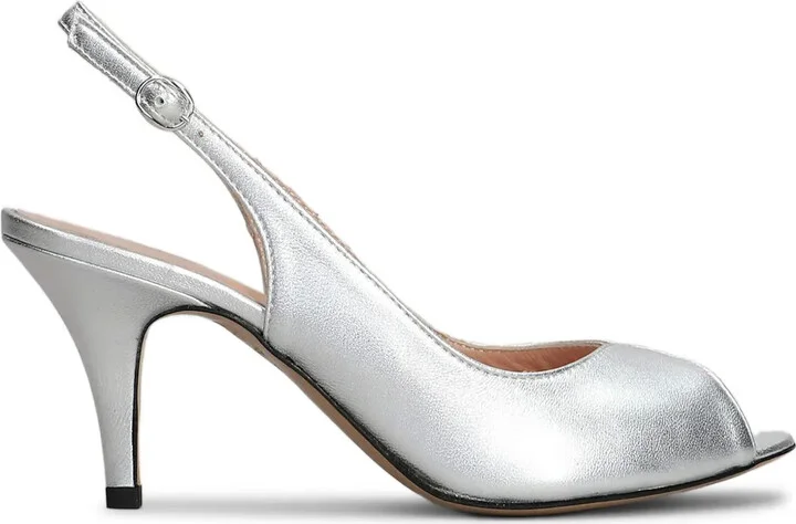 Metallic-Effect Slingback Pumps