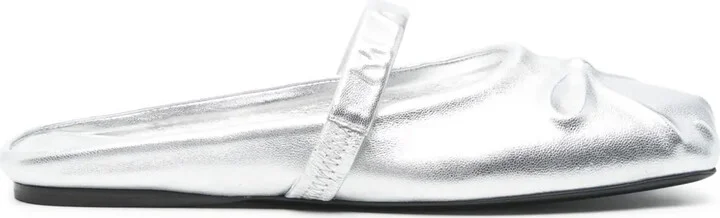 Metallic-Effect Slippers