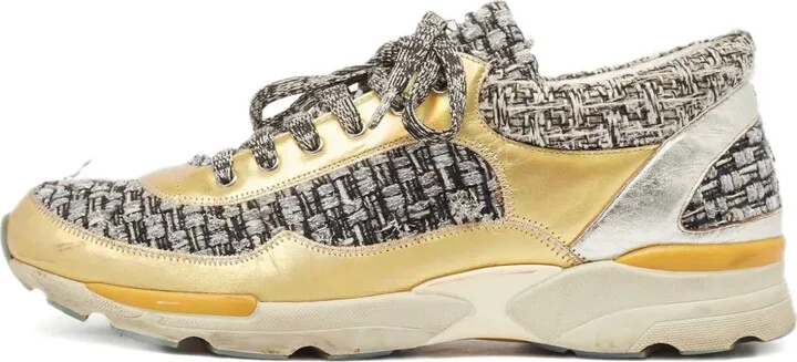 Metallic-Effect Tweed Sneakers