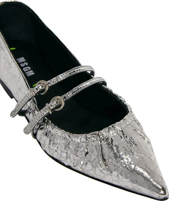 Metallic-Finish Ballerina Shoes - Image 4