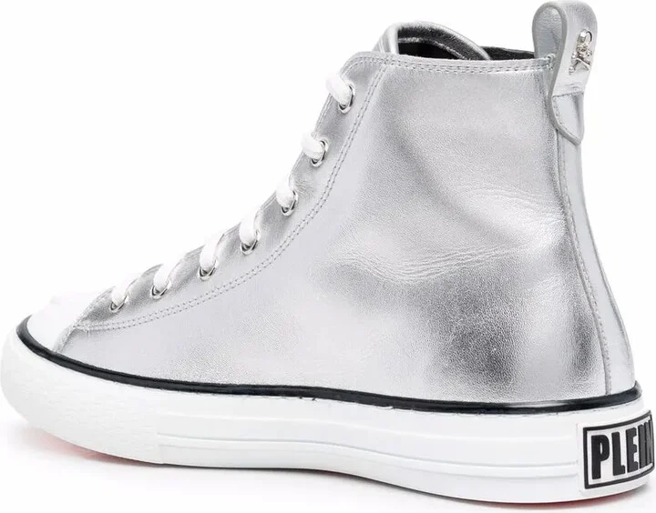 Metallic-Finish High-Top Sneakers - Image 3