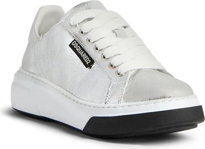 Metallic-Finish Lace-Up Sneakers - Image 2