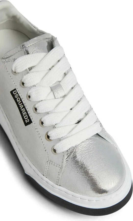 Metallic-Finish Lace-Up Sneakers - Image 5