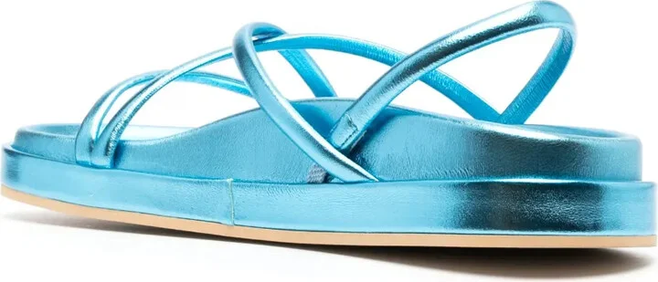 Metallic-Finish Leather Sandals - Image 3