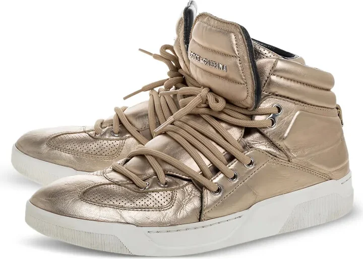 Metallic-Finish Leather Sneakers - Image 2