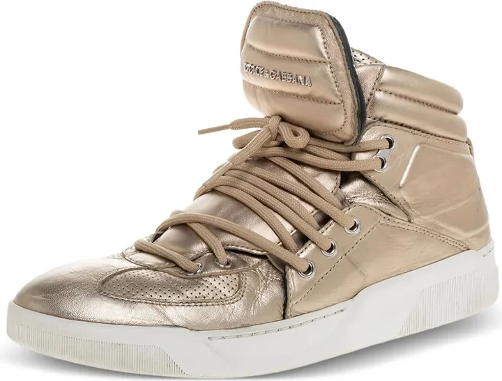 Metallic-Finish Leather Sneakers - Image 3