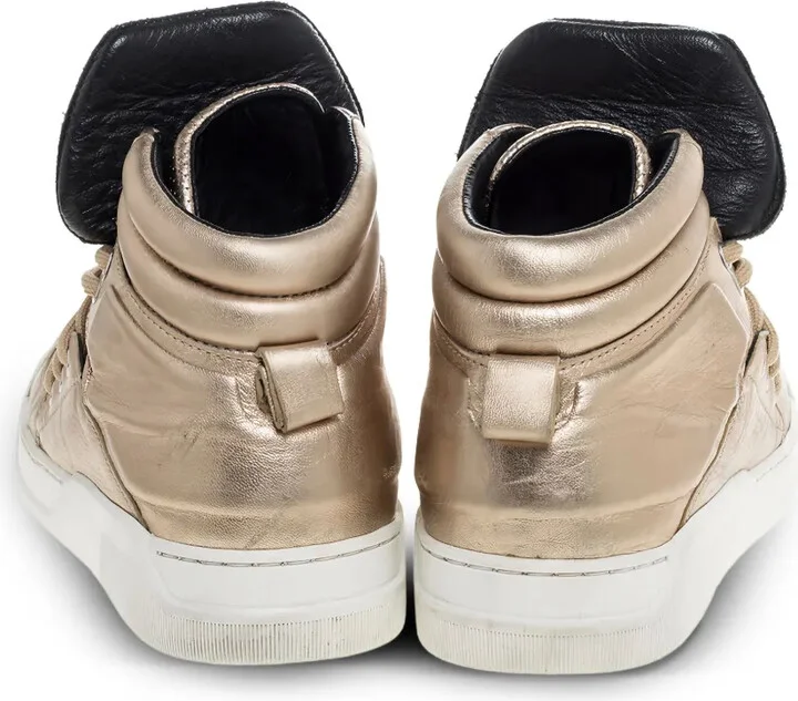 Metallic-Finish Leather Sneakers - Image 4