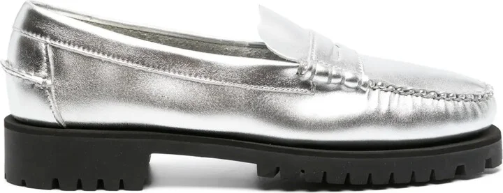 Metallic-Finish Loafers