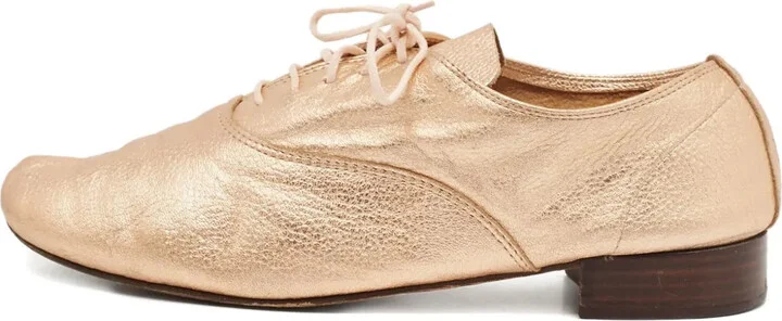 metallic-finish Oxford shoes