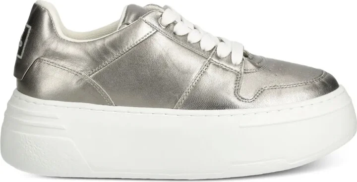 Metallic-Finish Platform Sneakers