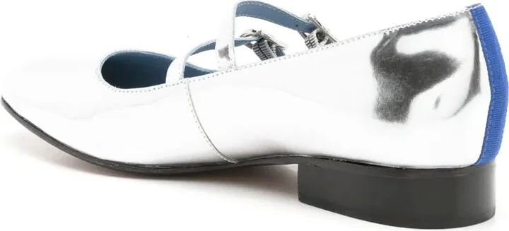 Metallic-Finish Side-Buckle Ballerina Shoes - Image 3