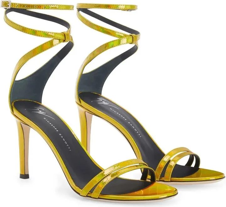 Metallic-Finish Stiletto Sandals - Image 2