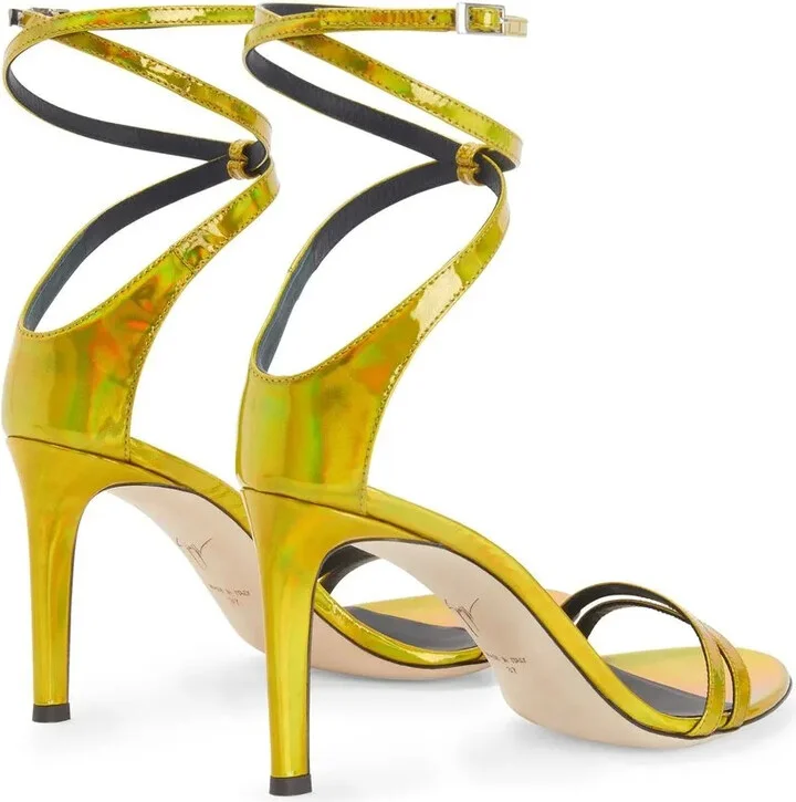 Metallic-Finish Stiletto Sandals - Image 3