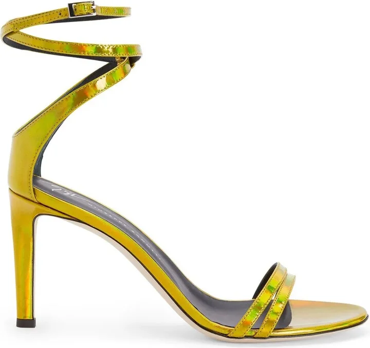 Metallic-Finish Stiletto Sandals