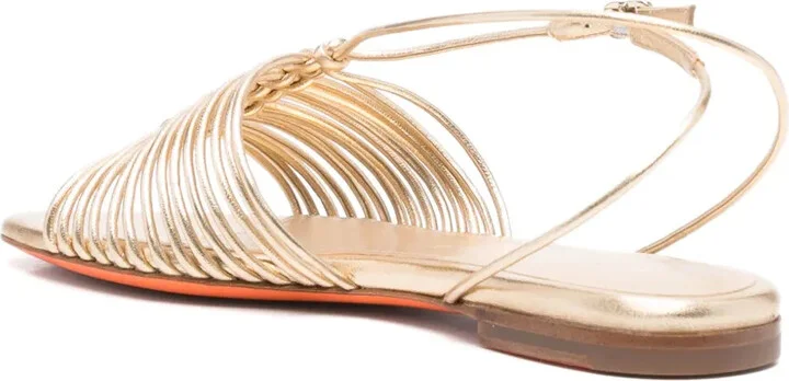 Metallic Flat Sandals - Image 3