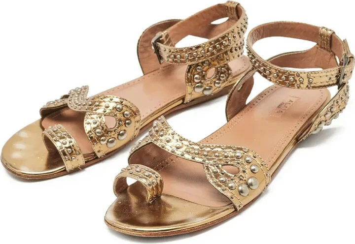 Metallic Flat Sandals - Image 2