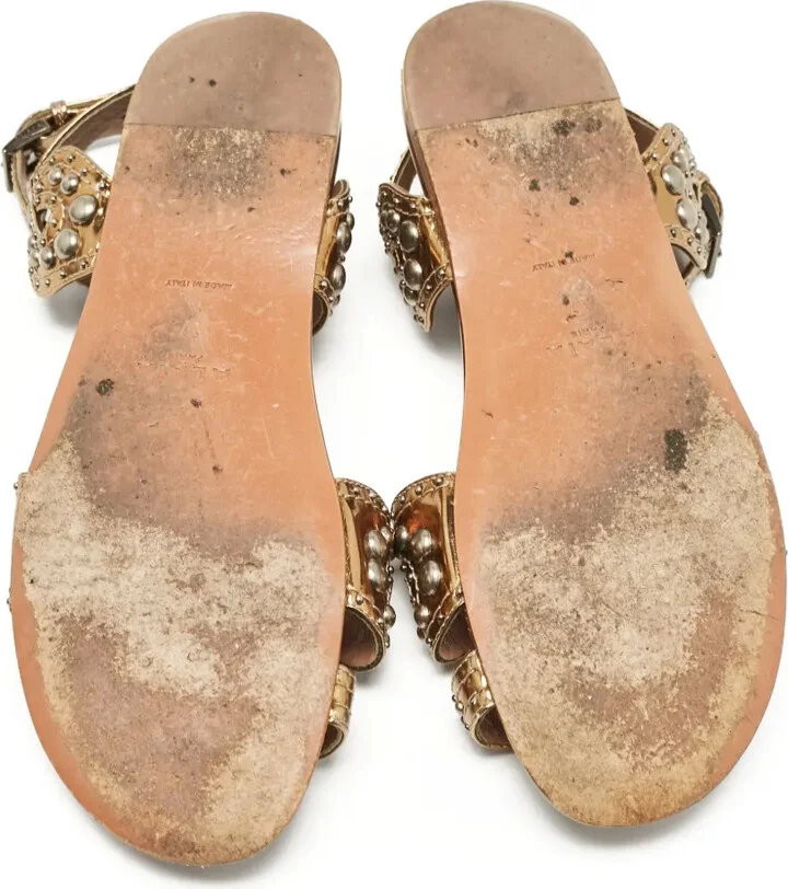 Metallic Flat Sandals - Image 5