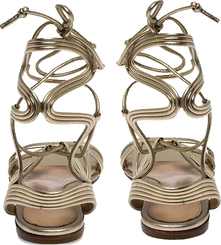 Metallic Flat Sandals - Image 3