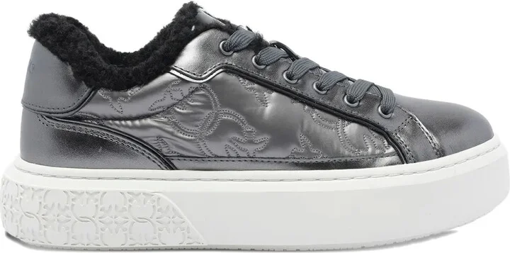 Metallic Fur-Lined Sneakers