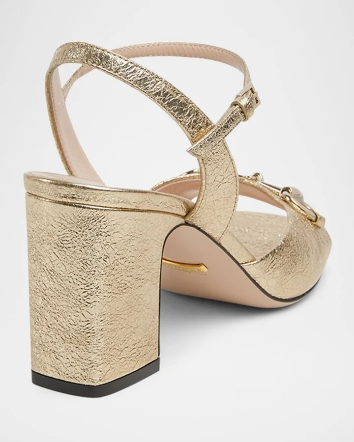 Metallic Galassia Lady Horsebit Sandals - Image 2