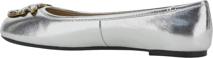 Metallic 'gioia 03' Ballet Shoes With Love Birds Diamond Cut Logo On The Front In Laminated Leather Woman - Image 3