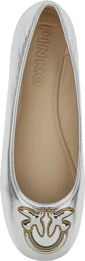 Metallic 'gioia 03' Ballet Shoes With Love Birds Diamond Cut Logo On The Front In Laminated Leather Woman - Image 4