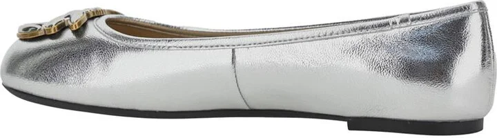 Metallic 'Gioia 03' Ballet Shoes With Love Birds Diamond Cut Logo On The Front In Laminated Leather Woman - Image 3