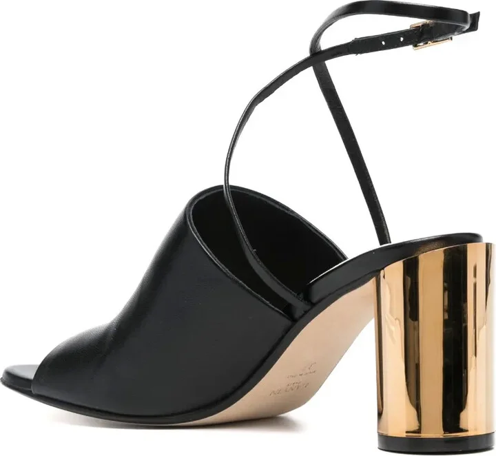 Metallic-Heel 75mm Leather Sandals - Image 3