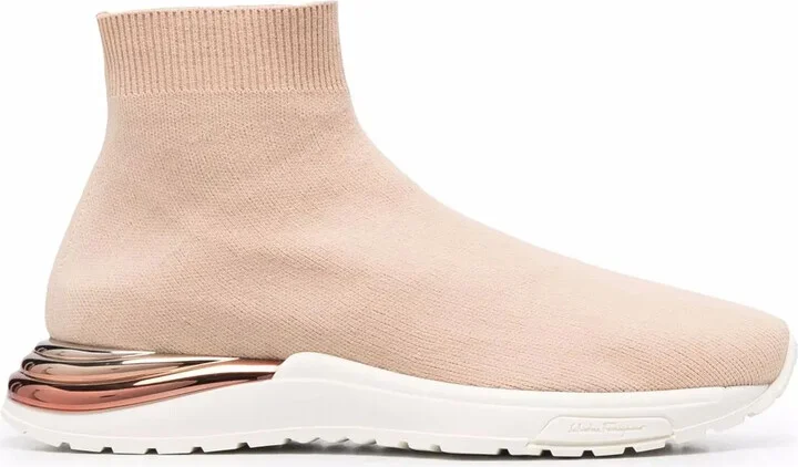 Metallic Heel-Counter Sneakers