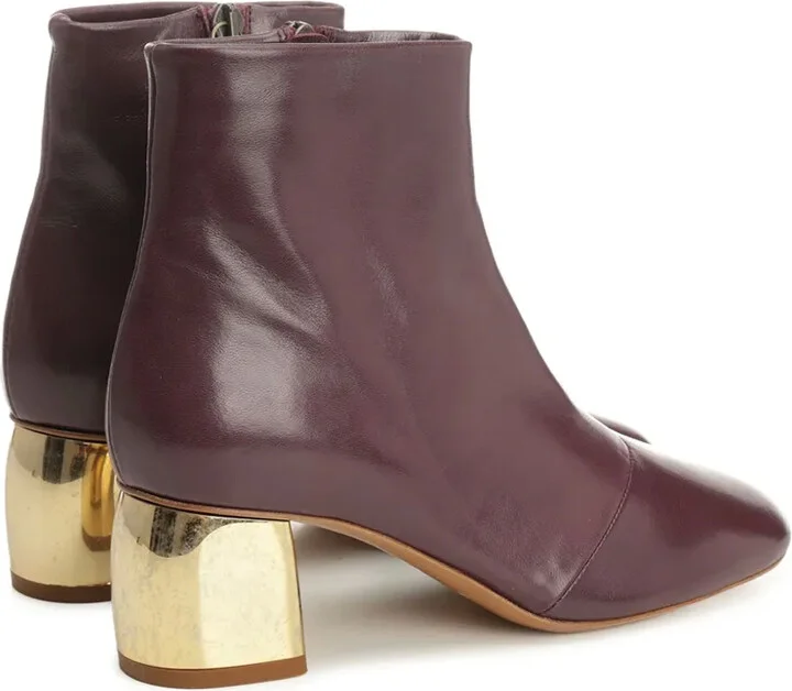 Metallic-Heel Leather Boots - Image 4
